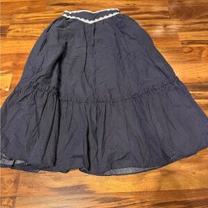 Gunne Sax Navy A-Line Skirt with White Dots *Check measurements*